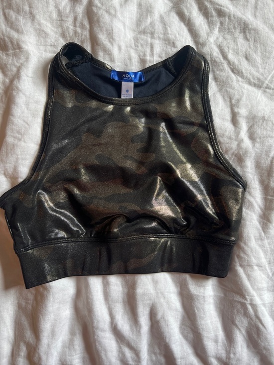 Aqua Other - Aqua Shimmer Black and Bronze Athletic Top